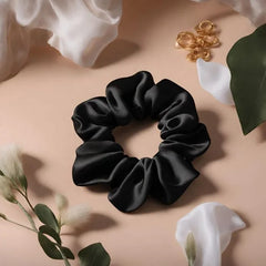 Black Silk Scrunchies