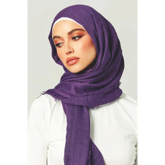 Crimps Hijab - Dark Purple