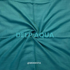 Turkish Lawn Hijab - Deep Aqua