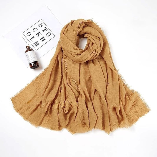 Crimps Hijab - Dull mustard