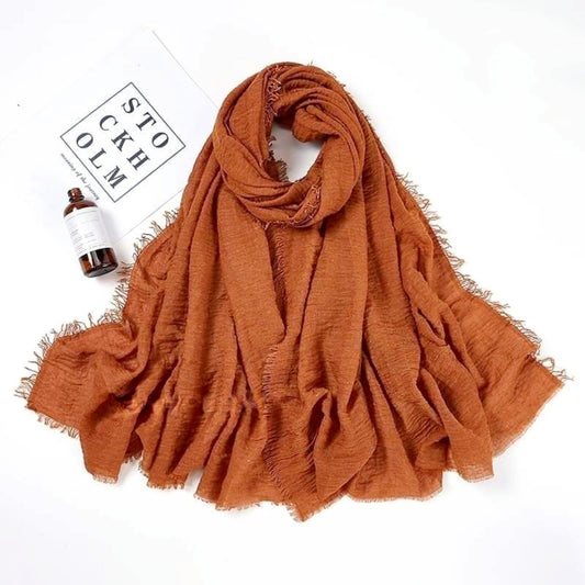 Crimps Hijab - Burnt Orange 1