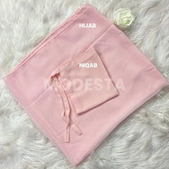 Hijab Naqab Set - Light Pink