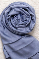 Matt Silk Hijab - Smokey Blue