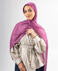 Organza Silk Hijab - Dewberry
