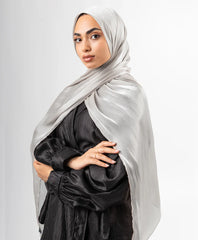 Organza Silk Hijab - Grey
