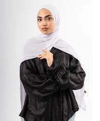 Organza Silk Hijab - Lavender Grey