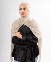 Organza Silk Hijab - Light Cafe