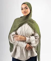 Organza Silk Hijab - Pickle Green