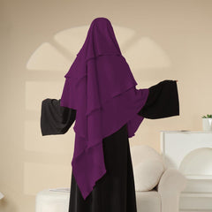Three Layer Khimar - Purple