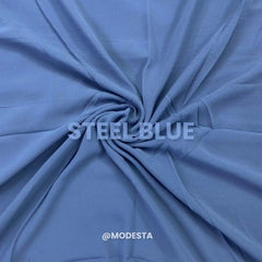 Plain Georgette - Steel Blue #86
