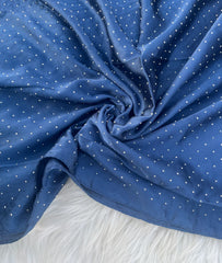 Stone Silk Hijab - Navy Blue