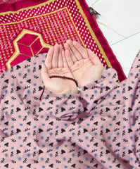 Namaz Chaddar With Sleeves - Pastel Pink
