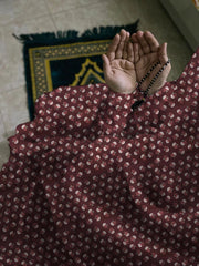 Namaz Chaddar With Sleeves - Dark Mehroon