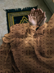 Namaz Chaddar With Sleeves - Light Brown