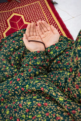Namaz Chaddar With Sleeves - Emerald Bloom