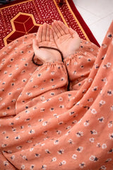 Namaz Chaddar With Sleeves - Peach Blossom
