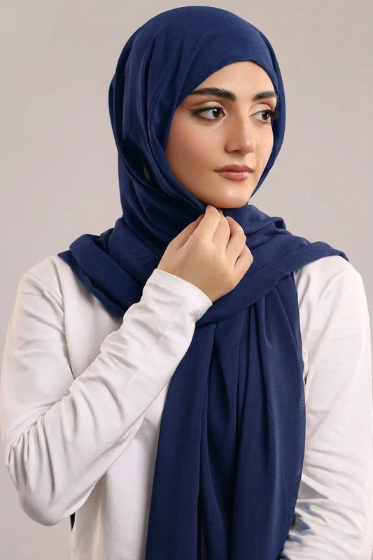 Turkish Lawn Hijab - Navy Blue
