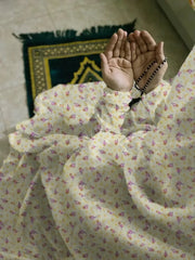 Namaz Chaddar With Sleeves  - Cream