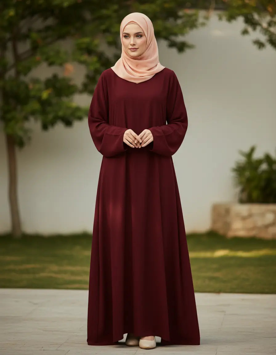 Essential Abaya - Maroon
