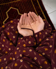 Namaz Chaddar With Sleeves  - Maroon