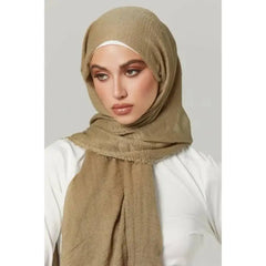 Crimps Hijab - Camel Brown
