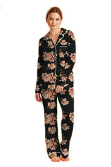 Midnight Bloom Summer Silk Pajama Set - MBP-010