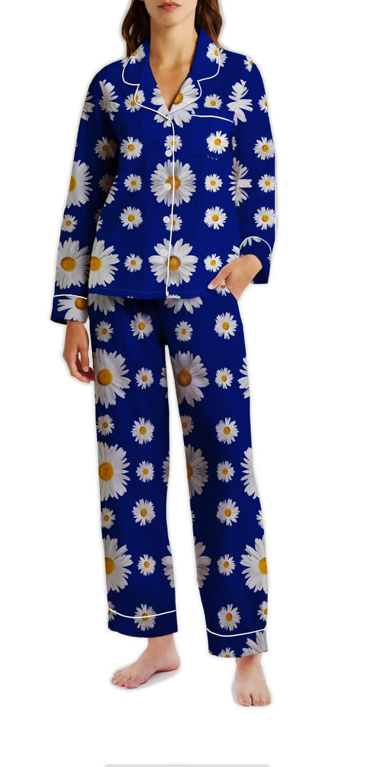 Daisy Delight Summer Silk Pajama Set - DDP-005