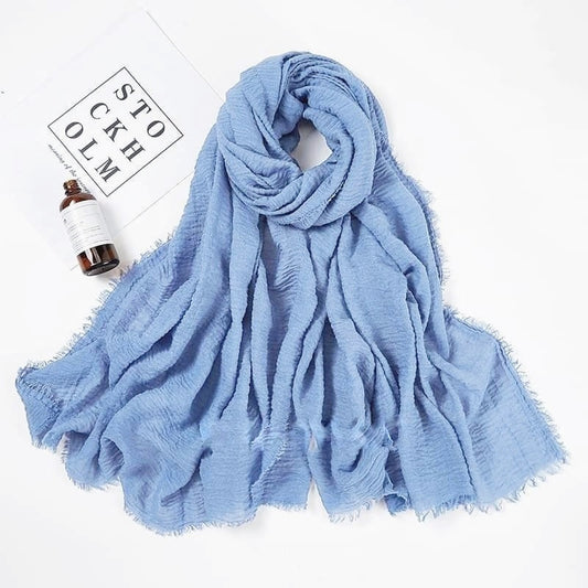 Viscose Crimps Hijab-Sky Blue