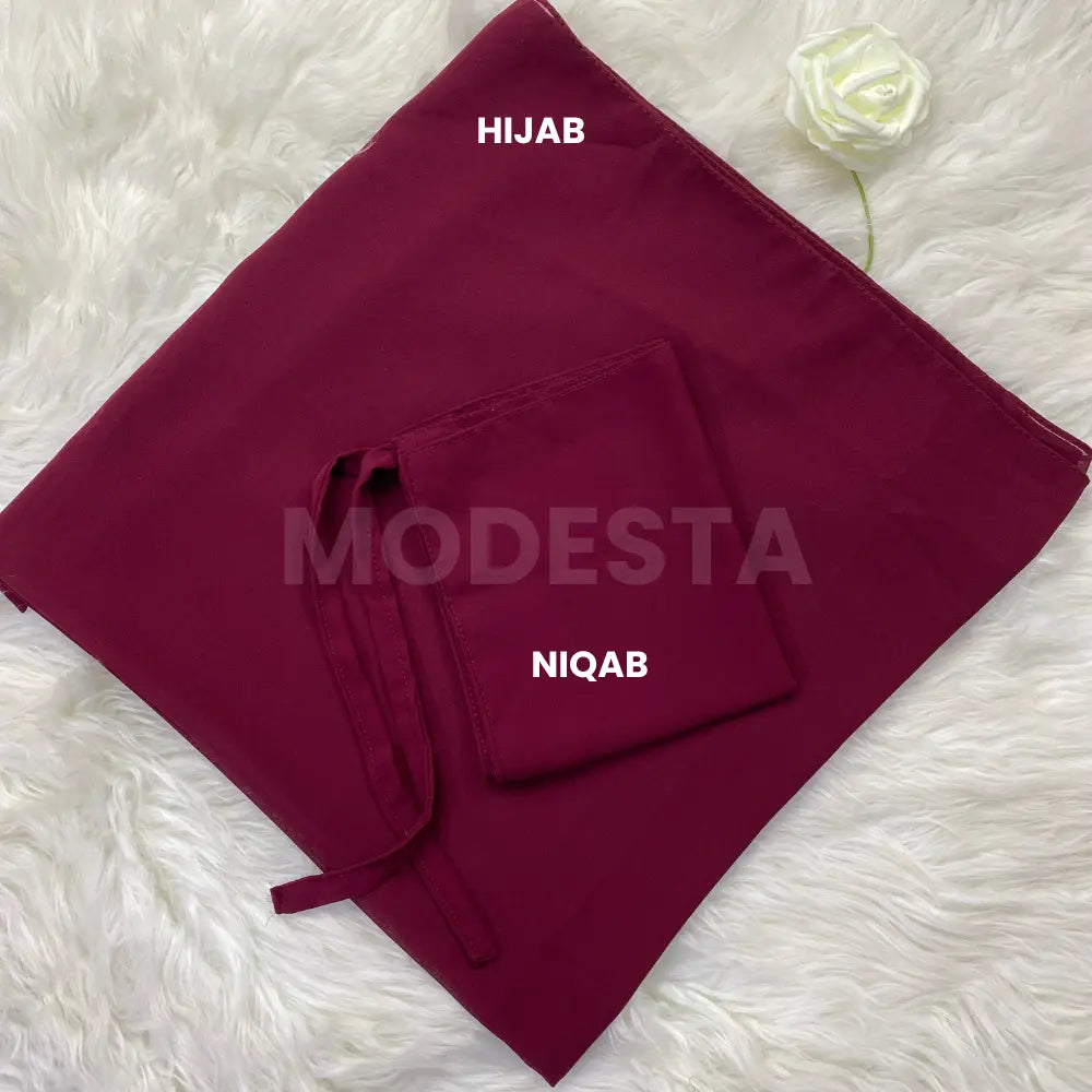 Hijab Naqab Set - Maroon