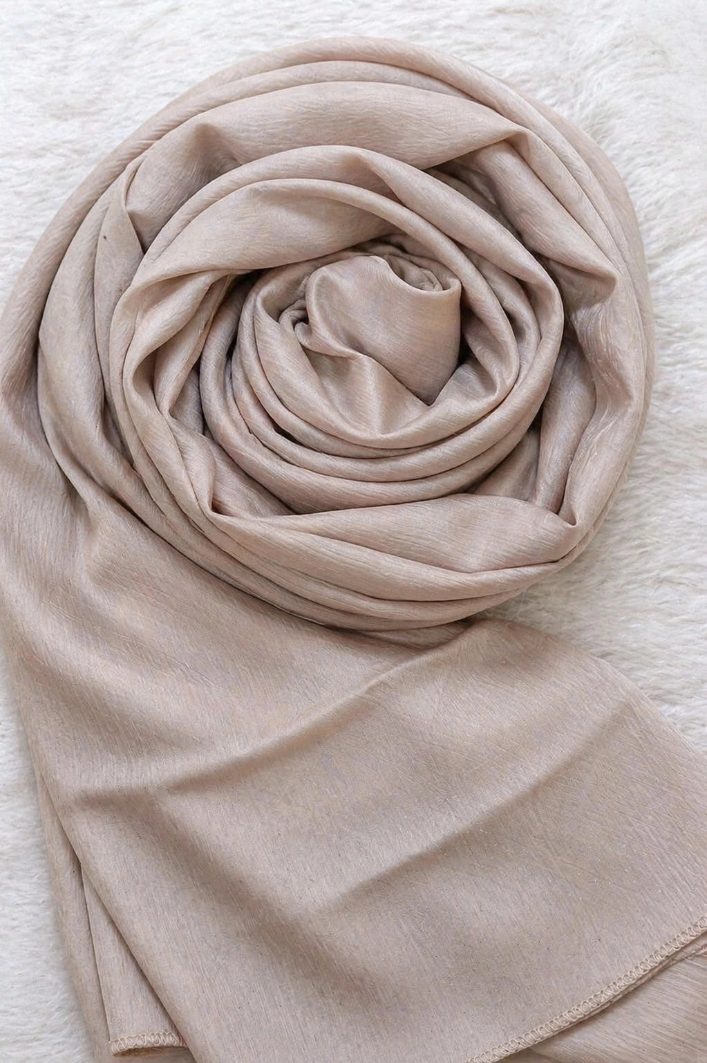 Matt Silk Hijab - Nude Beige