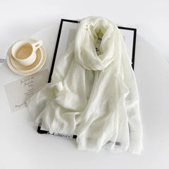 Crimps Hijab - Milky White