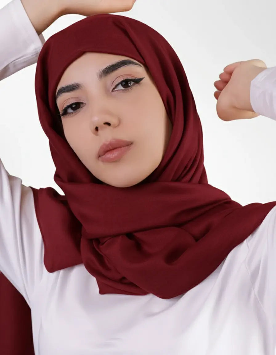 Modal Lawn Hijab - Maroon