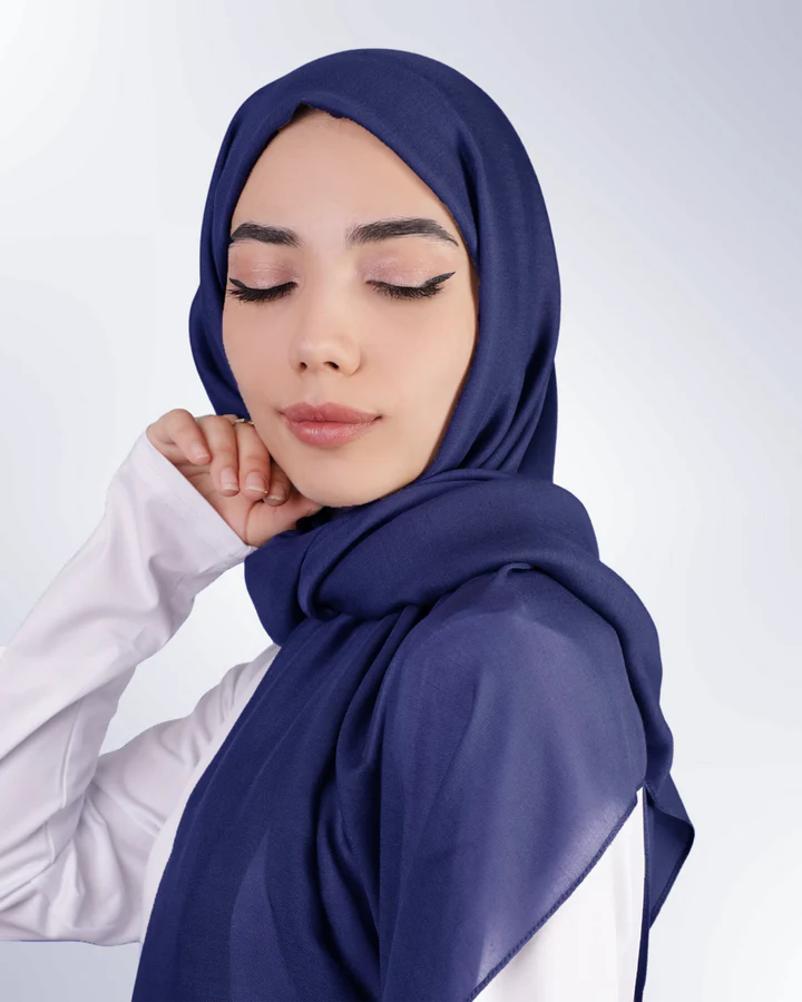 Modal Lawn Hijab - Navy Blue