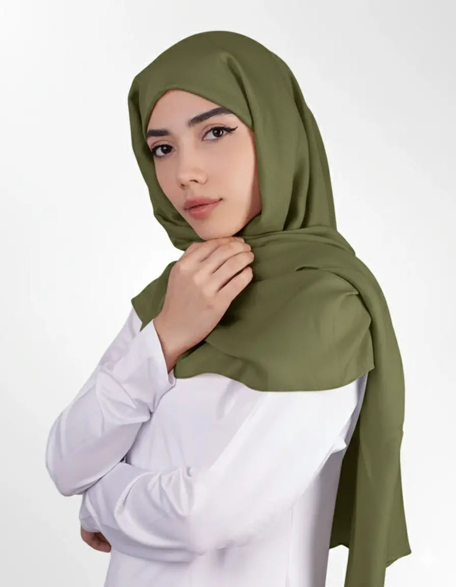 Modal Lawn Hijab - Olive Green