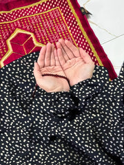 Namaz Chaddar With Sleeves  - Black Cherry