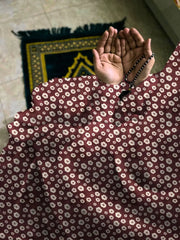 Namaz Chaddar With Sleeves  - Deep Maroon