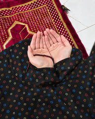 Namaz Chaddar With Sleeves  - Dark Blossom