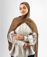 Organza Silk Hijab - Brown