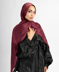 Organza Silk Hijab - Burgandy