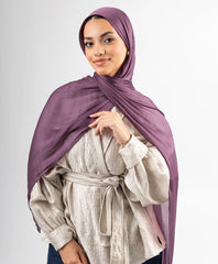 Organza Silk Hijab - Grape Purple