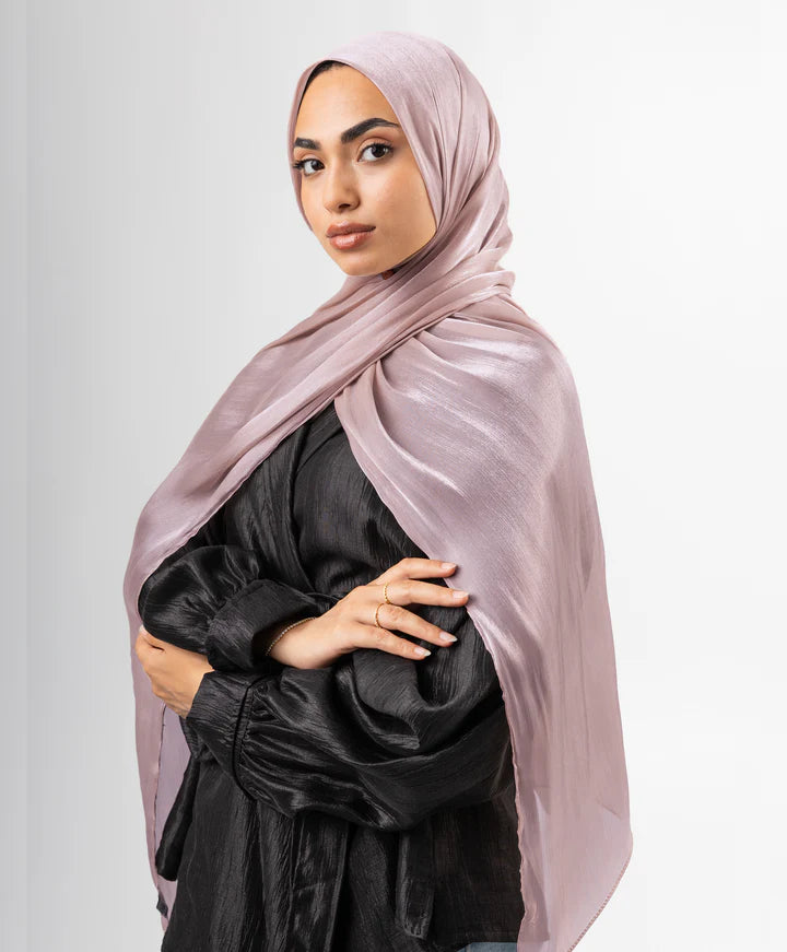 Organza Silk Hijab - Heather Purple