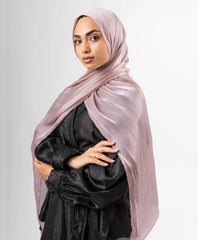 Organza Silk Hijab - Heather Purple