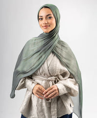 Organza Silk Hijab - Olive