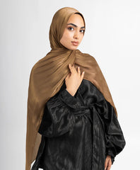 Organza Silk Hijab - Peanut Brown