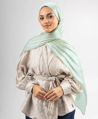 Organza Silk Hijab - Seafoam