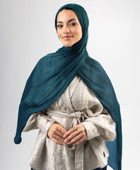 Organza Silk Hijab - Teal
