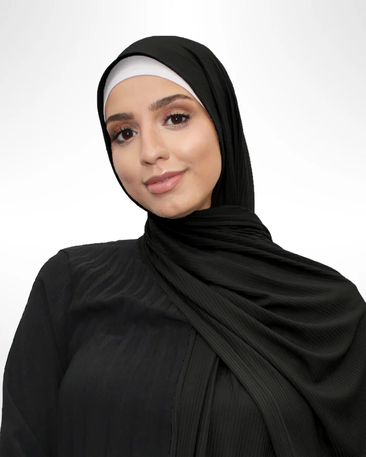 Ribbed Jersey Hijab - Black