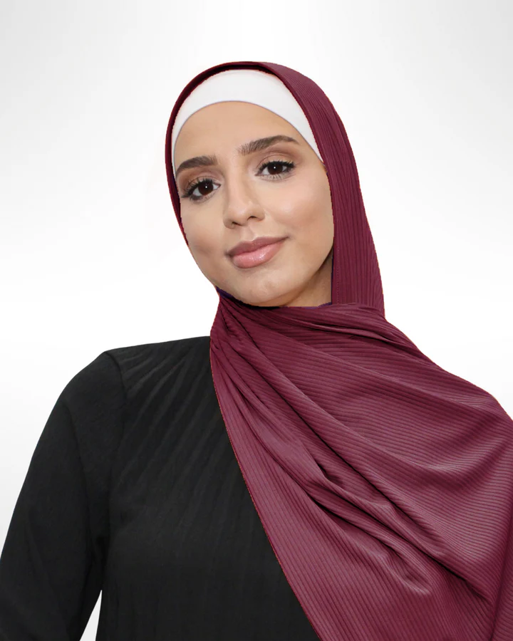 Ribbed Jersey Hijab - Bordeaux