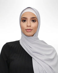 Ribbed Jersey Hijab - Light Grey