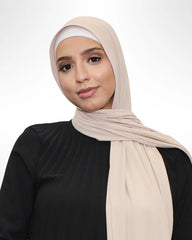 Ribbed Jersey Hijab - Mink